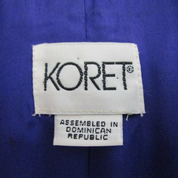 Vintage Koret 100% Wool Blazer Jacket Size 14 Purple Career Button Front EUC - Picture 3 of 8